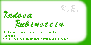 kadosa rubinstein business card